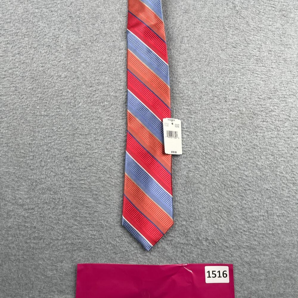IKE BEHAR Silk Necktie Pink Purple Diagonal Striped New NWT